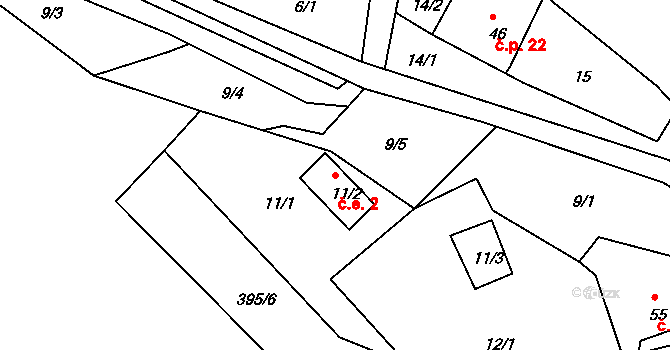 Lípa 2, Merklín na parcele st. 11/2 v KÚ Lípa, Katastrální mapa
