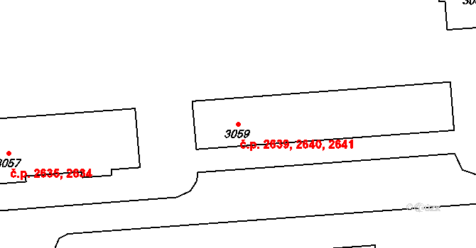 Kročehlavy 2639,2640,2641, Kladno na parcele st. 3059 v KÚ Kročehlavy, Katastrální mapa