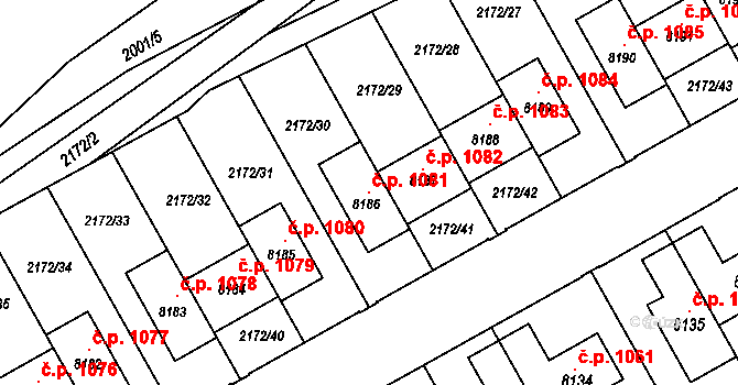 Beroun-Závodí 1081, Beroun na parcele st. 8186 v KÚ Beroun, Katastrální mapa