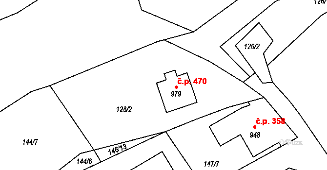 Ratiboř 470 na parcele st. 979 v KÚ Ratiboř u Vsetína, Katastrální mapa