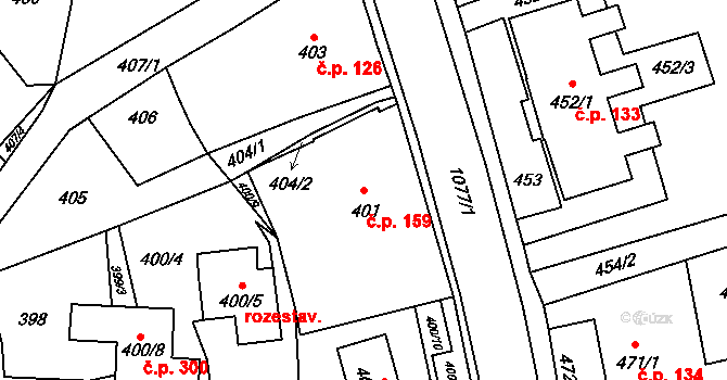 Dolní Marklovice 159, Petrovice u Karviné na parcele st. 401 v KÚ Dolní Marklovice, Katastrální mapa