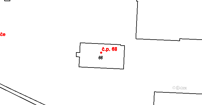 Černčice 68 na parcele st. 66 v KÚ Černčice u Loun, Katastrální mapa