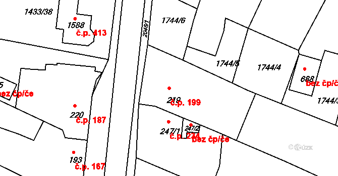 Staňkov I 199, Staňkov na parcele st. 219 v KÚ Staňkov-město, Katastrální mapa