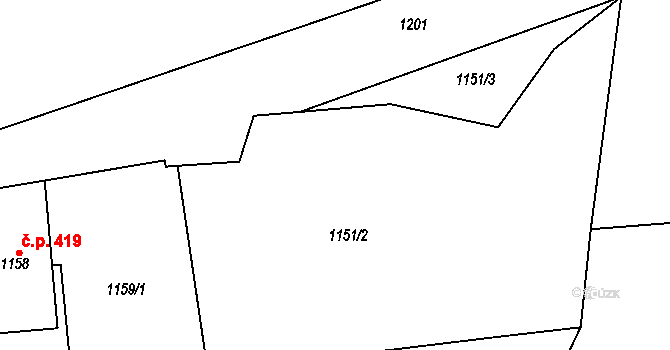 Bludovice 420, Havířov na parcele st. 1151/2 v KÚ Bludovice, Katastrální mapa