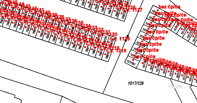 Pudlov 1218, Bohumín na parcele st. 768/15 v KÚ Pudlov, Katastrální mapa