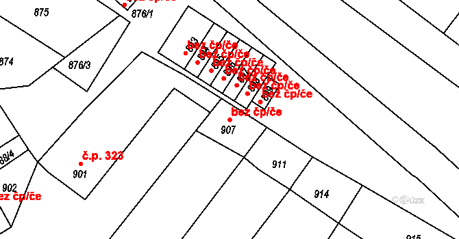 Šatov 40966798 na parcele st. 907 v KÚ Šatov, Katastrální mapa