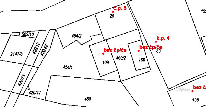 Kaplice 41782798 na parcele st. 169 v KÚ Pořešín, Katastrální mapa