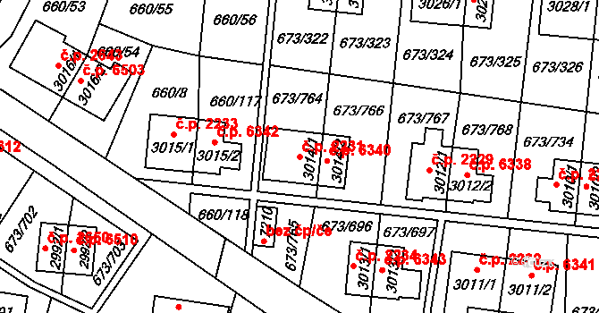 Zlín 2231 na parcele st. 3014/1 v KÚ Zlín, Katastrální mapa