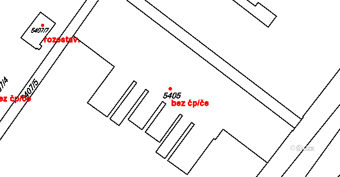 Mělník 42997798 na parcele st. 5405 v KÚ Mělník, Katastrální mapa