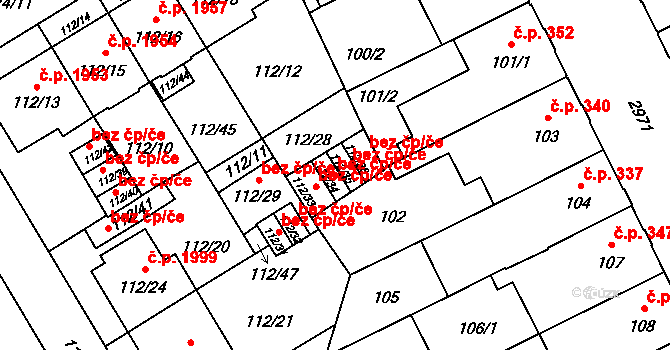 Opava 43807798 na parcele st. 112/34 v KÚ Opava-Předměstí, Katastrální mapa