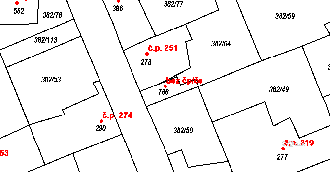 Rudná 45740798 na parcele st. 786 v KÚ Dušníky u Rudné, Katastrální mapa