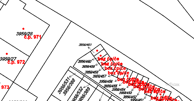 Jindřichův Hradec 47551798 na parcele st. 3956/461 v KÚ Jindřichův Hradec, Katastrální mapa