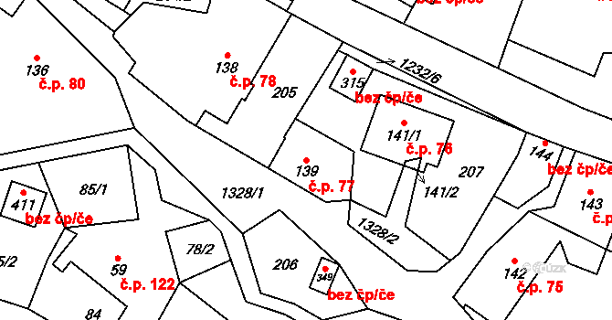 Hrabenov 77, Ruda nad Moravou na parcele st. 139 v KÚ Hrabenov, Katastrální mapa