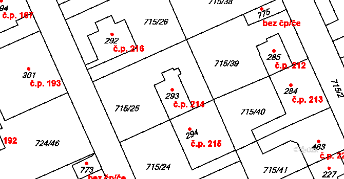 Velká Ledhuje 214, Police nad Metují na parcele st. 293 v KÚ Velká Ledhuje, Katastrální mapa