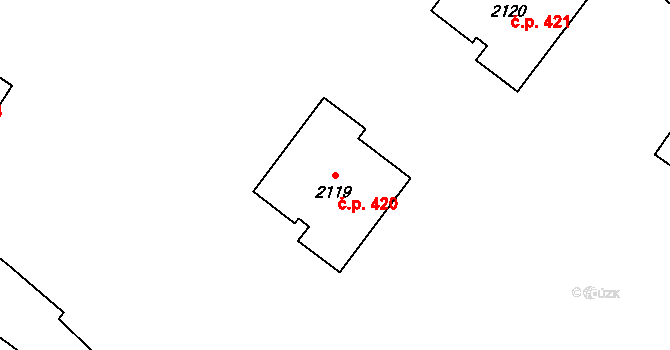 Frenštát pod Radhoštěm 420 na parcele st. 2119 v KÚ Frenštát pod Radhoštěm, Katastrální mapa