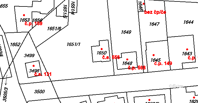 Lety 556, Katastrální mapa