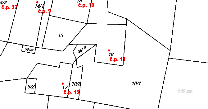 Libořezy 11, Stříbřec na parcele st. 16 v KÚ Libořezy, Katastrální mapa