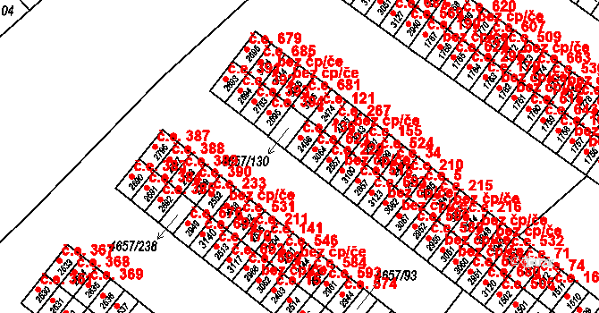 Veselí nad Moravou 136 na parcele st. 2498 v KÚ Veselí-Předměstí, Katastrální mapa