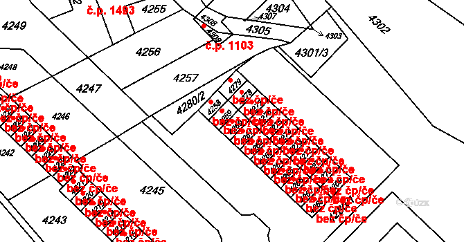 Vsetín 42467799 na parcele st. 4260 v KÚ Vsetín, Katastrální mapa