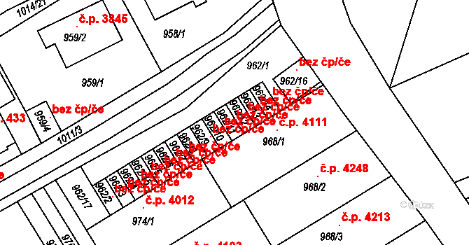 Jablonec nad Nisou 44232799 na parcele st. 962/11 v KÚ Mšeno nad Nisou, Katastrální mapa