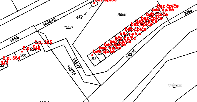 Kvasiny 44255799 na parcele st. 372 v KÚ Kvasiny, Katastrální mapa