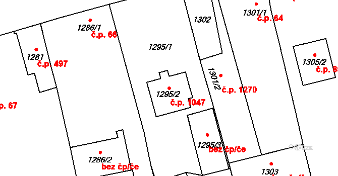 Kylešovice 1047, Opava na parcele st. 1295/2 v KÚ Kylešovice, Katastrální mapa