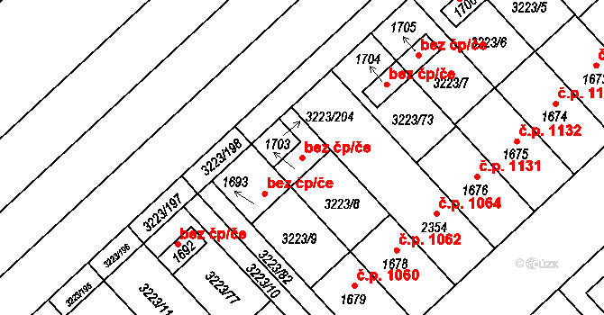 Velké Bílovice 50324799 na parcele st. 1703 v KÚ Velké Bílovice, Katastrální mapa