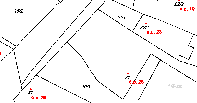 Selibov 26, Protivín na parcele st. 21 v KÚ Selibov, Katastrální mapa