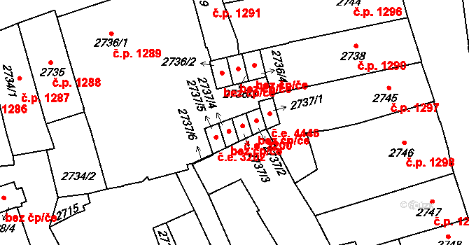 Jihlava 3200 na parcele st. 2737/3 v KÚ Jihlava, Katastrální mapa