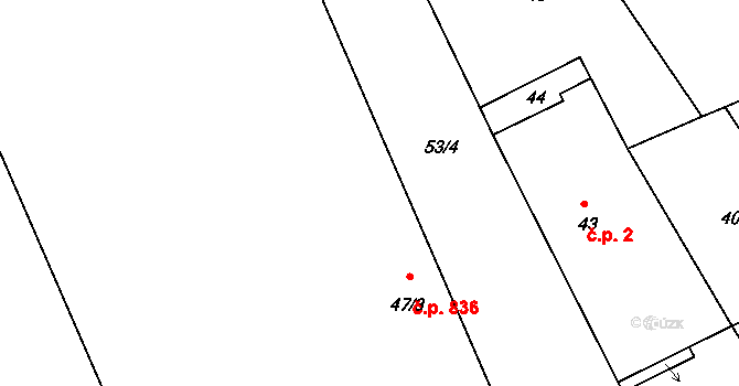 Šardice 1 na parcele st. 47/1 v KÚ Šardice, Katastrální mapa