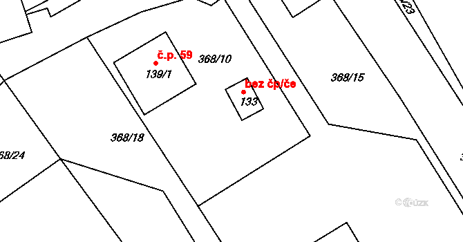 Hradišťko II 59, Žiželice na parcele st. 139/1 v KÚ Hradišťko II, Katastrální mapa
