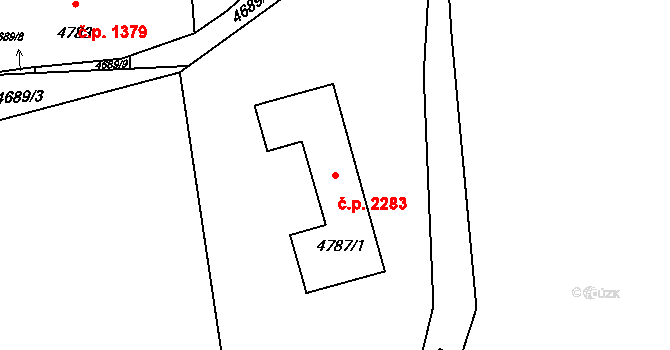 Zábřeh 2283 na parcele st. 4787/1 v KÚ Zábřeh na Moravě, Katastrální mapa