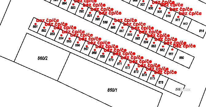 Horní Benešov 40179800 na parcele st. 869 v KÚ Horní Benešov, Katastrální mapa