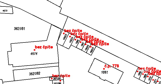 Bruntál 40185800 na parcele st. 1867 v KÚ Bruntál-město, Katastrální mapa