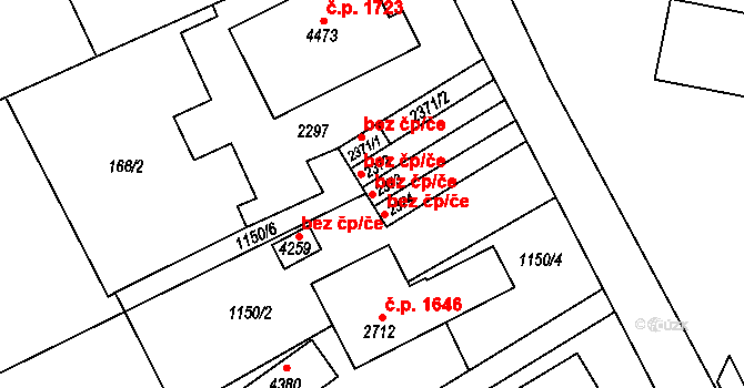 Hradec Králové 40272800 na parcele st. 2373 v KÚ Pražské Předměstí, Katastrální mapa