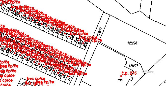 Františkovy Lázně 42494800 na parcele st. 805 v KÚ Horní Lomany, Katastrální mapa