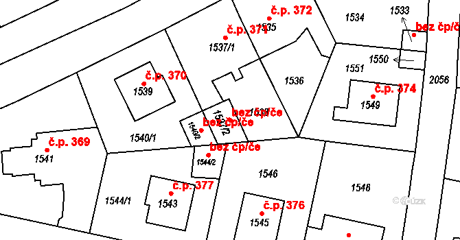 Praha 43356800 na parcele st. 1537/2 v KÚ Vysočany, Katastrální mapa