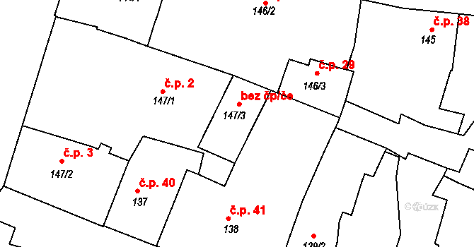 Horažďovice 44693800 na parcele st. 147/3 v KÚ Horažďovice, Katastrální mapa