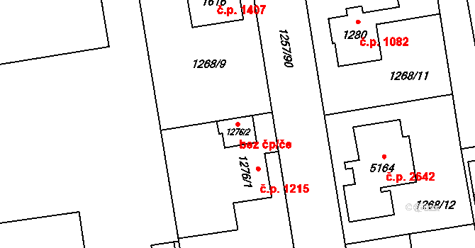 Šumperk 44936800 na parcele st. 1276/2 v KÚ Šumperk, Katastrální mapa