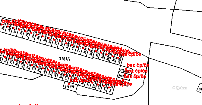 Teplice 2024 na parcele st. 3151/19 v KÚ Teplice, Katastrální mapa
