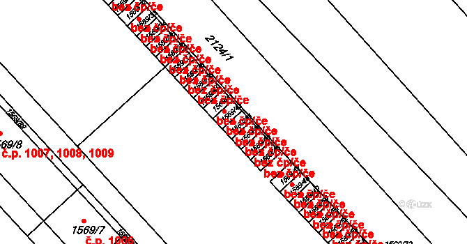 Praha 46834800 na parcele st. 1569/43 v KÚ Bubeneč, Katastrální mapa