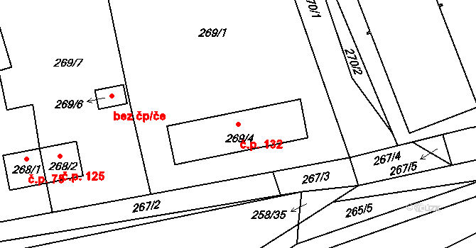 Bavorovice 132, Hluboká nad Vltavou na parcele st. 269/4 v KÚ Bavorovice, Katastrální mapa