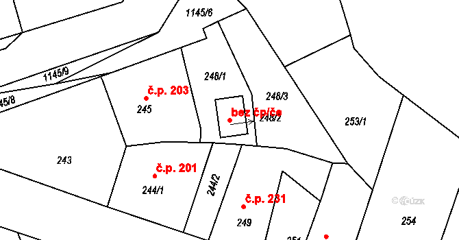 Štěnovice 50484800 na parcele st. 248/2 v KÚ Štěnovice, Katastrální mapa