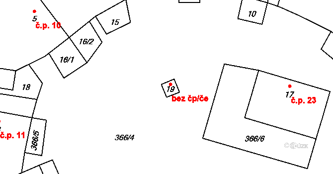 Vyskytná nad Jihlavou 77435800 na parcele st. 19 v KÚ Hlávkov, Katastrální mapa