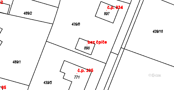 Horoušany 105494801 na parcele st. 898 v KÚ Horoušany, Katastrální mapa