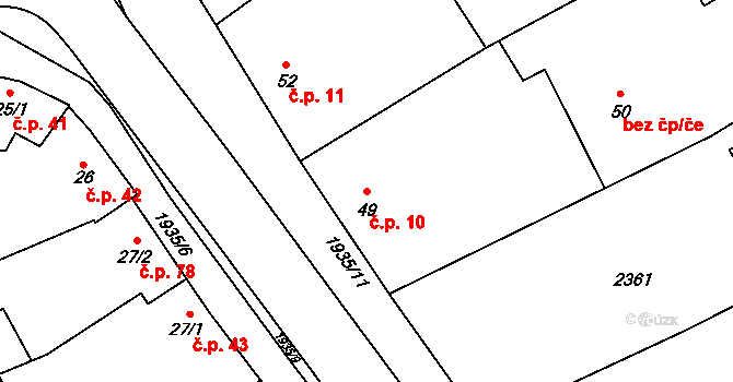 Sušice 10 na parcele st. 49 v KÚ Sušice u Přerova, Katastrální mapa