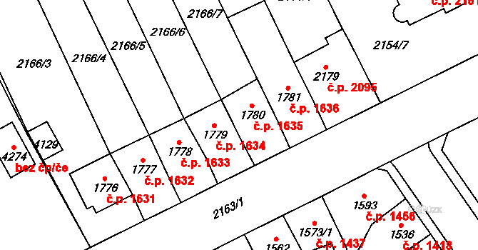 Aš 1635 na parcele st. 1780 v KÚ Aš, Katastrální mapa