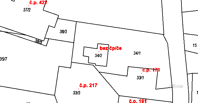 Bohuslavice 118944801 na parcele st. 34/2 v KÚ Bohuslavice nad Metují, Katastrální mapa