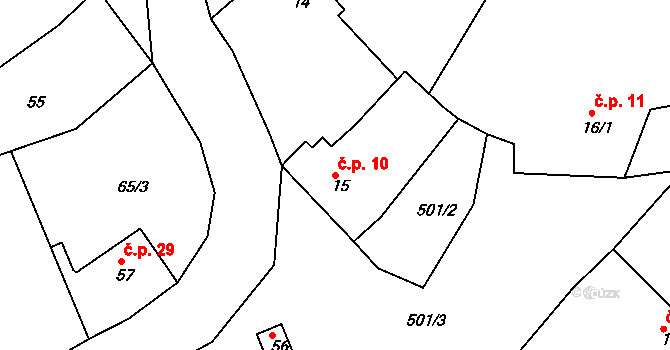 Lavice 10, Sobotka na parcele st. 15 v KÚ Lavice, Katastrální mapa