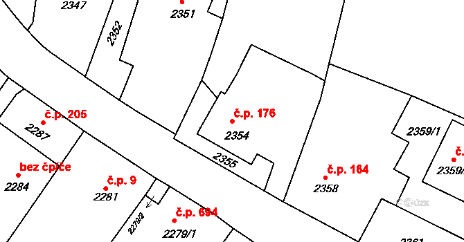 Skřečoň 176, Bohumín na parcele st. 2354 v KÚ Skřečoň, Katastrální mapa